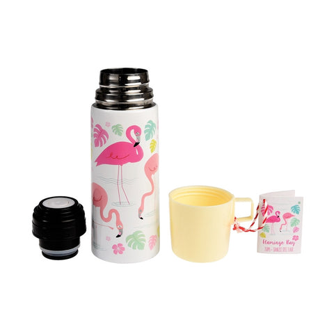 Flask and Cup "Flamingo Bay"|Bouteille et sa Tasse "Flamingo Bay"
