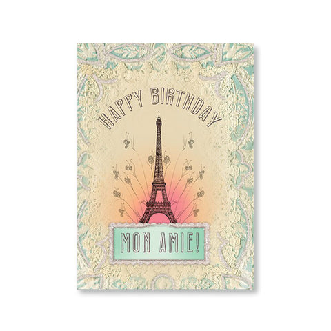 Greeting Card "Happy Birthday Mon Amie"|Cartes de voeux "Birthday Mon Ami"