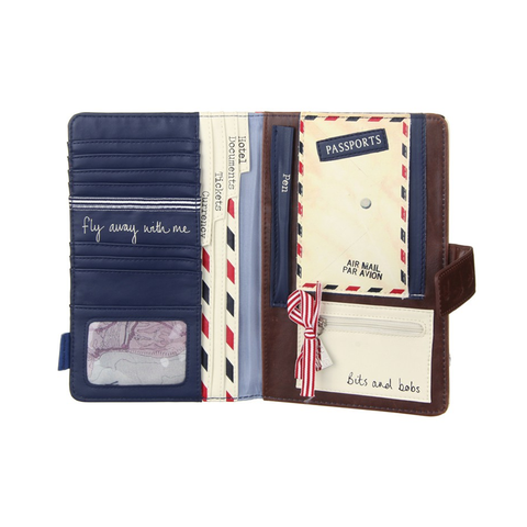 Travel Wallet "Paper Plane Cream"|Pochette de Voyage “Enveloppe Postale Internationale”