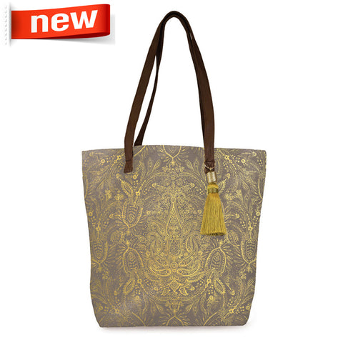 Bucket Tote "Paisly Gold"|Cabas "Paisly Gold"