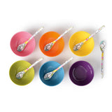 Colorful set of 6 dessert spoons| Set of Dessert Spoons Delight|Ensemble de Cuillères à dessert
