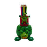 Music box "Frog with colored pencils"|Boîte à Musique "Grenouille avec Crayons"