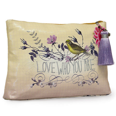 Large Accessory Pouch "Floral Love Who You Are"|Grande Pochette "Floral Love Who You Are"
