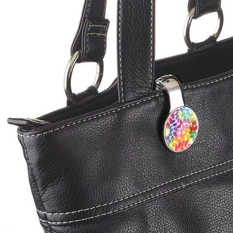Handbag Holder and Clip "Colorful Leaves"|Accroche Sac à Main “Colorful Leaves”