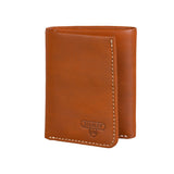Tri Fold Wallet Tan Leather|Portefeuille à Trois Plis en Cuir 