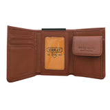 Tri Fold Wallet Tan Leather|Portefeuille Portefeuille Pliable en Cuir Brun